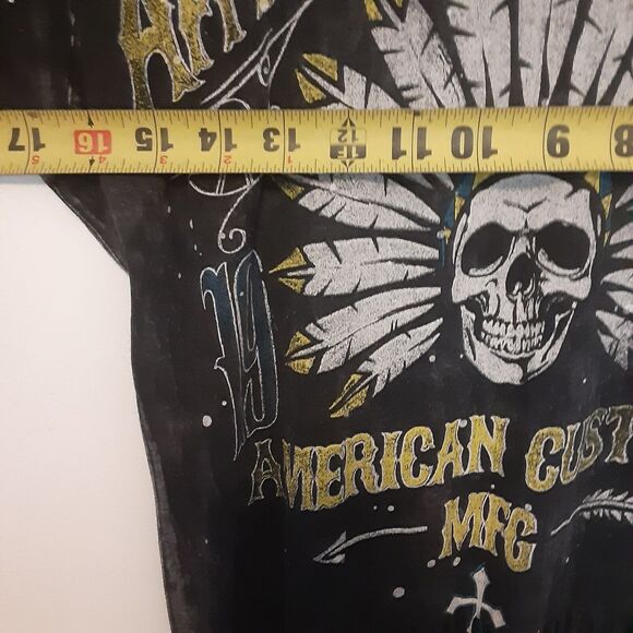Affliction Womans Small American Customs Motor Club Native American Skull - Picture 7 of 8